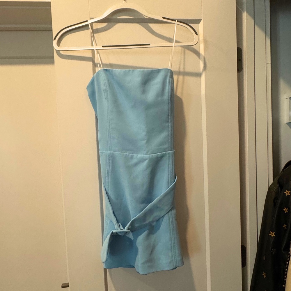 Amanda Uprichard x REVOLVE Fae Romper | Light Blue - Size M